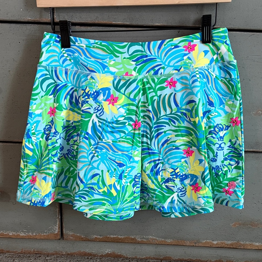 Lilly Pulitzer Aqua, Lime & Pink Tropical tennis skirt